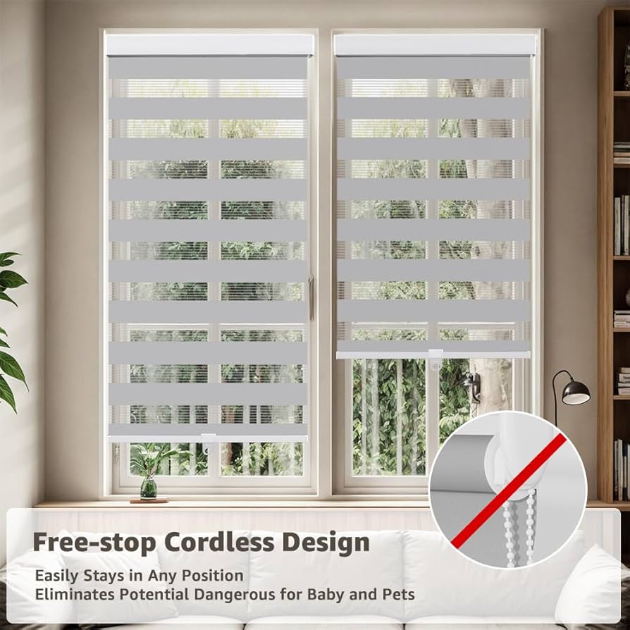Amazon.com: SEEYE Cordless Zebra Blinds for Window, French